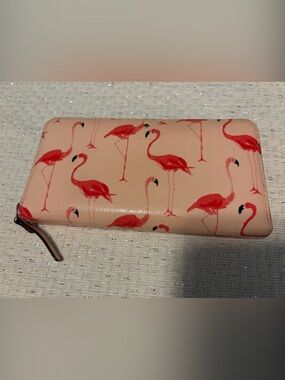 kate spade Flamingo Print Zip Wallet - Pink, Coral